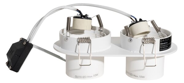 Set di 6 faretti da incasso bianchi GU10 50mm 2-Luci - Installa