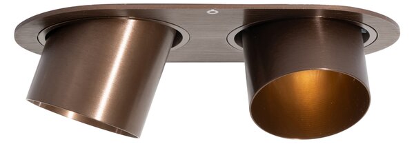 Faretto da incasso rotondo bronzo scuro GU10 50mm 2 luci - Installa