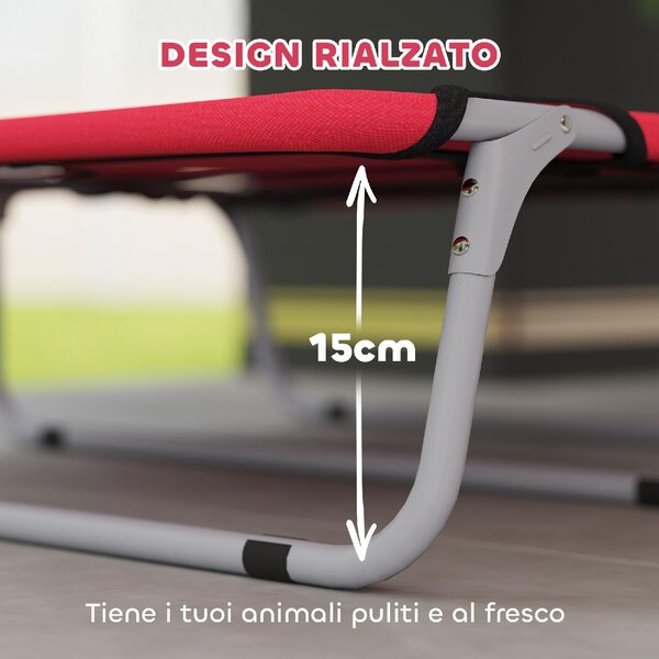 AllMyPets Brandina per Cani Piccoli Pieghevole per Interno ed Esterno Metallo e Tessuto Oxford 71x58x20 cm colore Rosso - K585RD