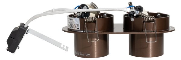 Faretto da incasso rotondo bronzo scuro GU10 50mm 2 luci - Installa