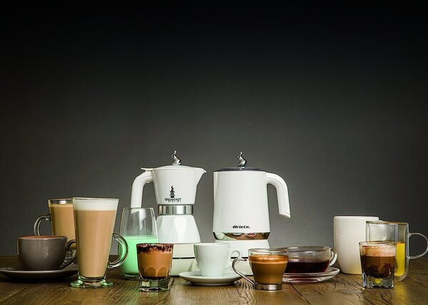 Ariete Breakfast Station 1344 Caffettiera elettrica Moka 2 o 4 Tazze Caff Macinato in Polvere + Cappuccinatore Montalatte