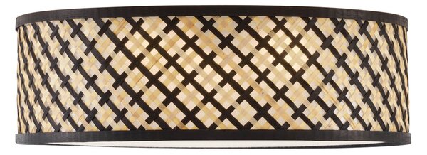 Lampada da soffitto in rattan orientale con struttura nera 40 cm - Tremmo