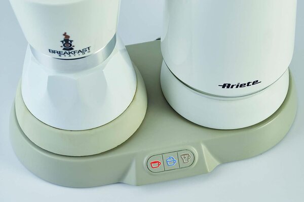 Ariete Breakfast Station 1344 Caffettiera elettrica Moka 2 o 4 Tazze Caff Macinato in Polvere + Cappuccinatore Montalatte