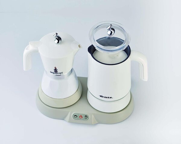 Ariete Breakfast Station 1344 Caffettiera elettrica Moka 2 o 4 Tazze Caff Macinato in Polvere + Cappuccinatore Montalatte