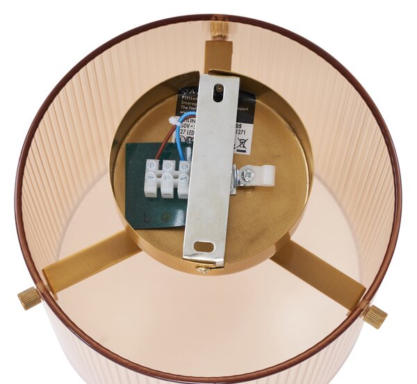 Lampada da soffitto Art Déco ottone con vetro ambra - Laura