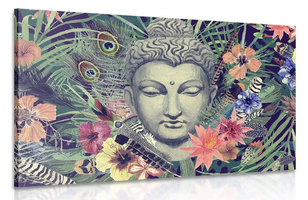 Stampa su tela – Buddha su sfondo esotico