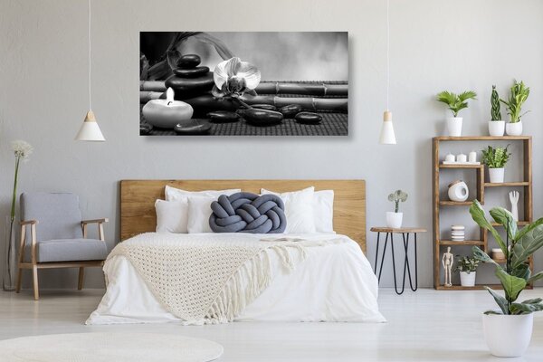 Quadro su tela – Natura morta Feng Shui in bianco e nero