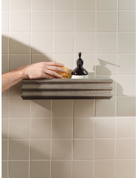 Mensola da bagno da parete argentata in acciaio inox Olbi – noo.ma