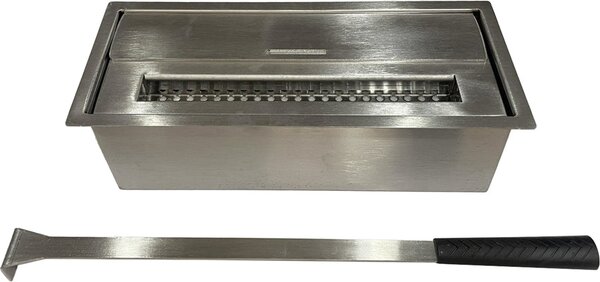 Divina Fire Bruciatore per camino a bioetanolo 1.5 Litri Acciaio Inox 430SS 30x12.5x8.5 h cm - DF42475