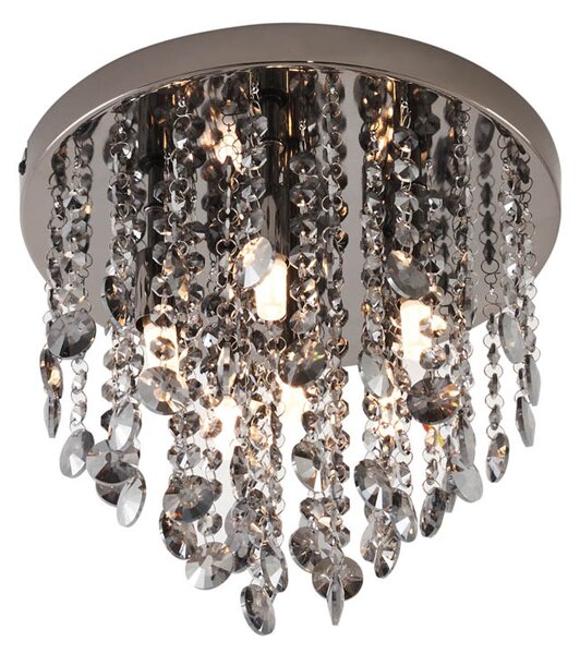 Lampada da soffitto classica nera con vetro fumé - Medusa