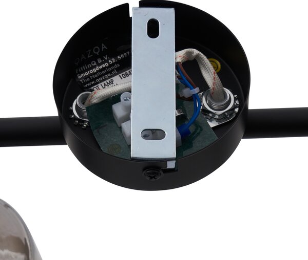 Plafoniera moderna nera con vetro fumé rotondo a 2 luci - Cilin