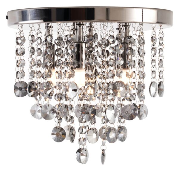 Lampada da soffitto classica nera con vetro fumé - Medusa