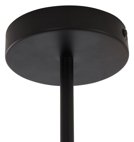 Plafoniera moderna nera con vetro fumé a 6 luci - Ryan