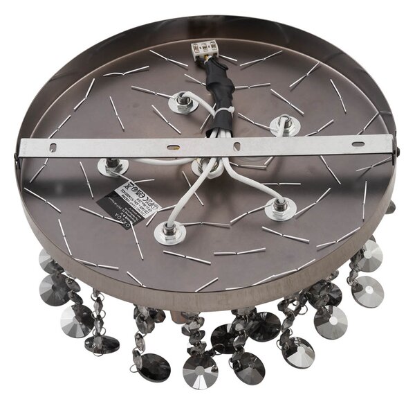 Lampada da soffitto classica nera con vetro fumé - Medusa