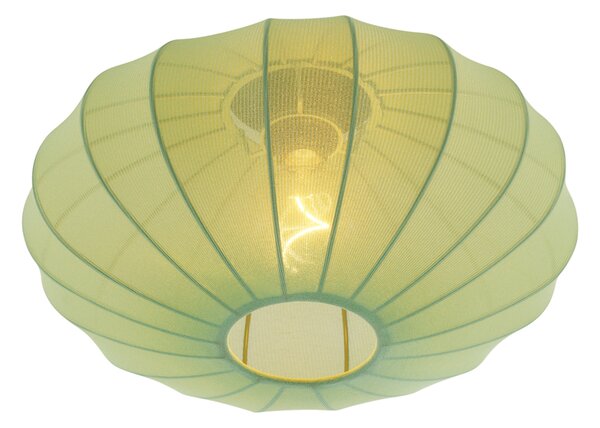 Lampada da soffitto Japandi verde con paralume in tessuto - Bida