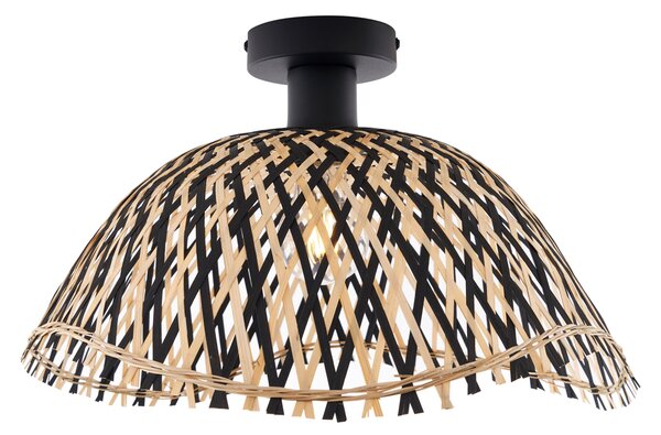 Plafoniera Art Déco in bambù nero 40 cm - Alka