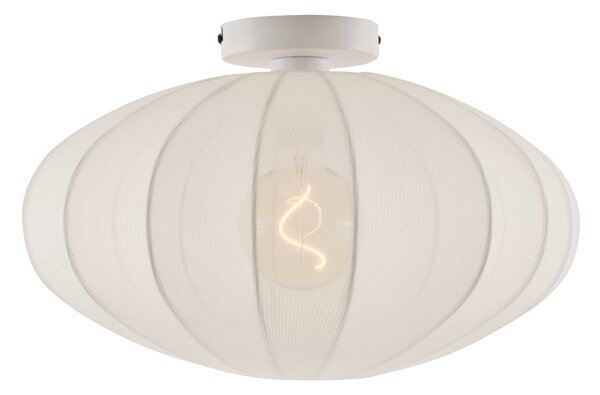 Lampada da soffitto Japandi bianca con paralume in tessuto - Bida