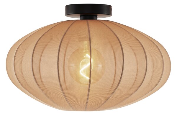Lampada da soffitto Japandi marrone con paralume in tessuto - Bida