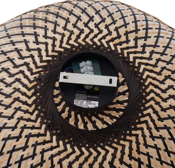 Lampada da soffitto Art Déco in bambù nero 60 cm - Alka