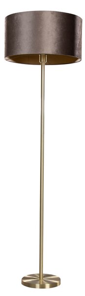 Lampada da terra ottone con paralume in velluto marrone 50 cm - Simplo