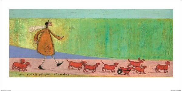 Stampe d'arte Sam Toft - The March of the Sausages, (60 x 30 cm)