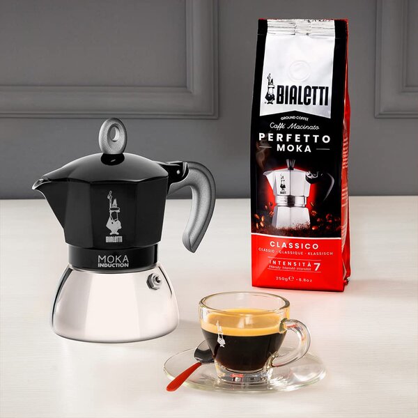 Bialetti Caffettiera 4 Tazze per induzione Alluminio colore Nero - 0006934