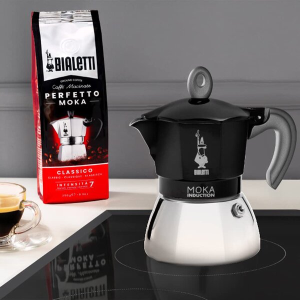 Bialetti Caffettiera 2 Tazze per induzione Alluminio colore Nero - 0006932
