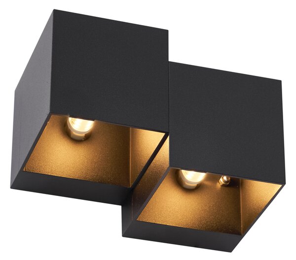 Applique moderna nera a 2 luci - Transfer Double