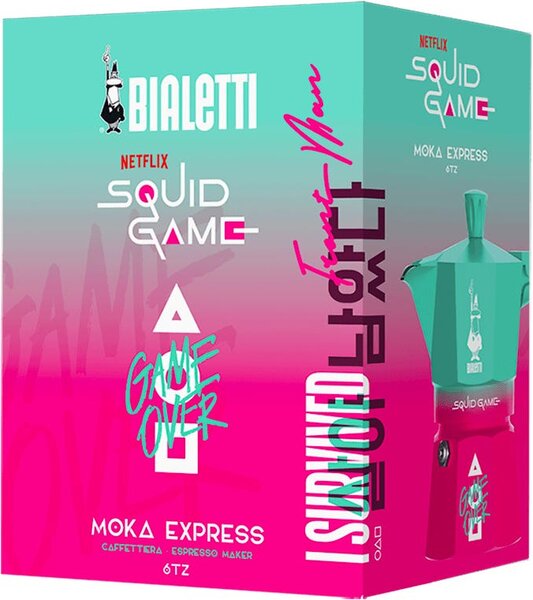 Bialetti Caffettiera Espresso Moka 6 Tazze in Alluminio Limited Edition Squidgame - 0005393