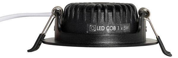 Set di 6 faretti da incasso neri orientabili 8,2 cm con LED Dim to Warm IP54 Ultra Slim - Pupil