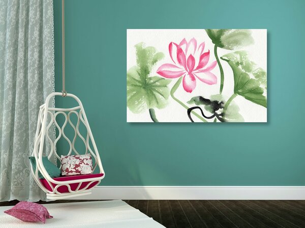 Quadro su tela – Fiore di loto acquerellato
