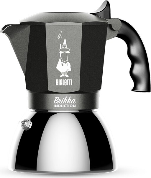 Bialetti Caffettiera Moka colore Nero Inox - Brikka Induction 0007317