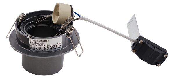 Faretto da incasso moderno canna di fucile GU10 50 mm rotondo orientabile - Installa