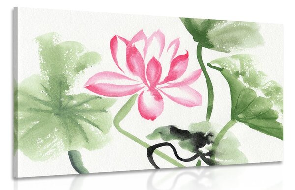 Quadro su tela – Fiore di loto acquerellato