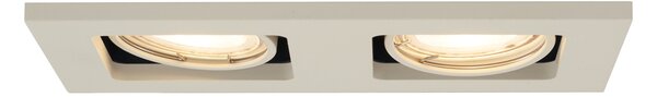 Faretto da incasso moderno beige GU10 50 mm girevole e orientabile 2 luci - Qure