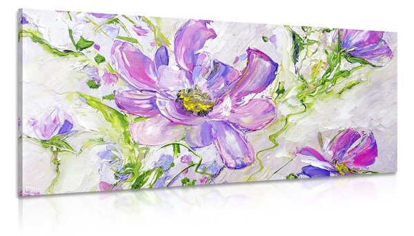 Quadro su tela – Fiori estivi dipinti moderni