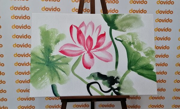 Quadro su tela – Fiore di loto acquerellato