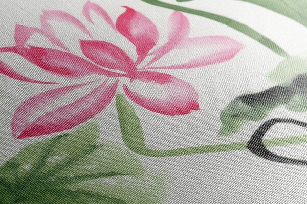 Quadro su tela – Fiore di loto acquerellato