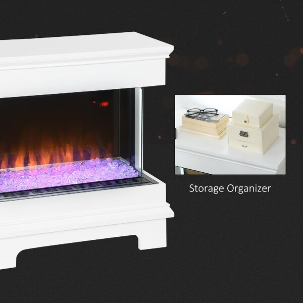DecHome Caminetto Elettrico a 10 Colori con Spegnimento Automatico e Timer da 12h 61x28x66.5 cm colore Bianco - 866DHWT2