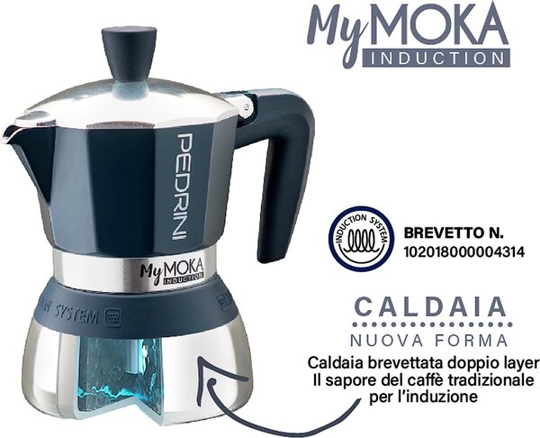 Pedrini Caffettiera My Moka 2 Tazze per Induzione Fascia Silicone - PD412057
