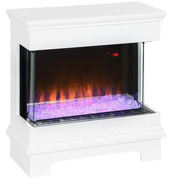 DecHome Caminetto Elettrico a 10 Colori con Spegnimento Automatico e Timer da 12h 61x28x66.5 cm colore Bianco - 866DHWT2