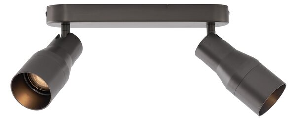 Faretto da soffitto rotondo colore canna di fucile GU10 50 mm 2 luci - Stanley