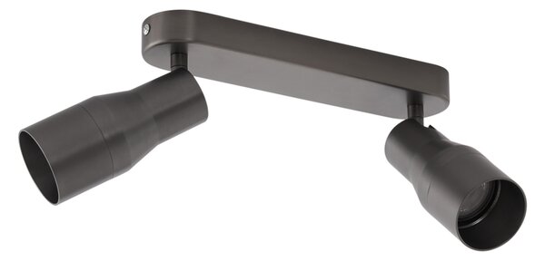 Faretto da soffitto rotondo colore canna di fucile GU10 50 mm 2 luci - Stanley