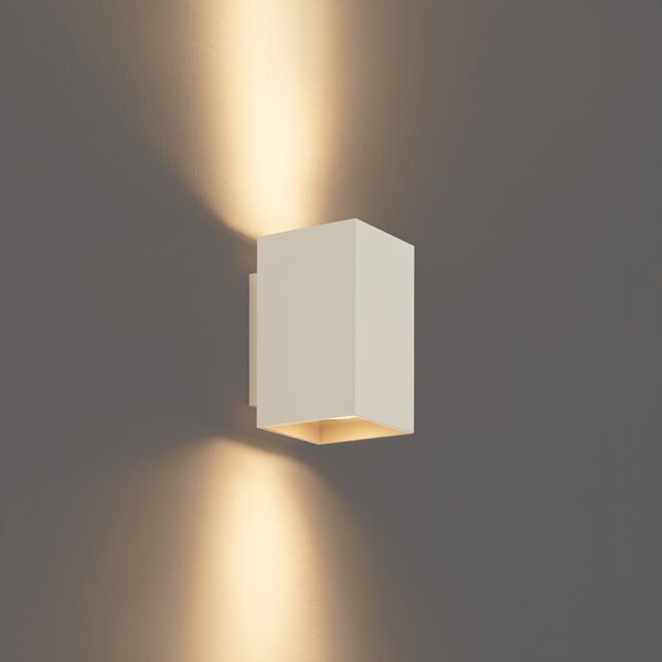 Applique moderna beige GU10 quadrata 2 luci - Sandy
