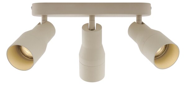 Faretto da soffitto rotondo beige GU10 50mm 3 luci - Stanley