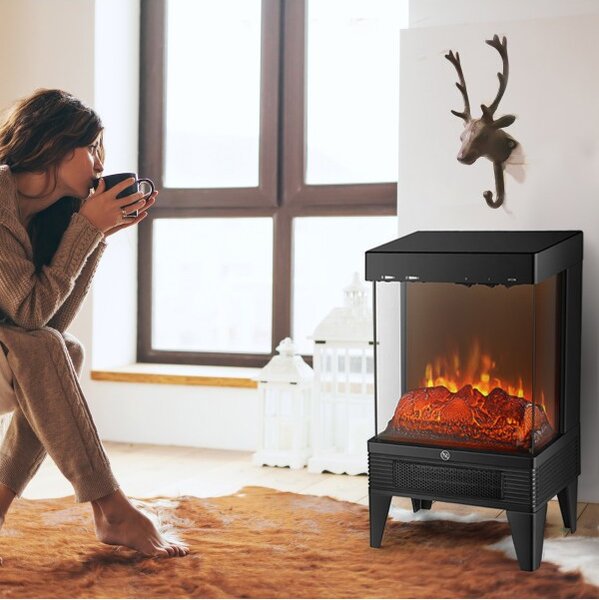 Zephir Caminetto elettrico Potenza 2000 Watt con termostato e telecomando - ZPF9600