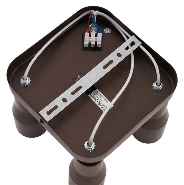Faretto da soffitto quadrato 4 luci GU10 50 mm bronzo scuro - Stanley
