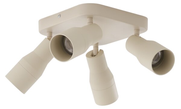 Faretto da soffitto quadrato beige GU10 50 mm 4 luci - Stanley
