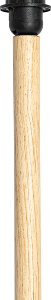 Lampada da terra in legno con paralume in velluto, motivo foglia e interno oro - Mels