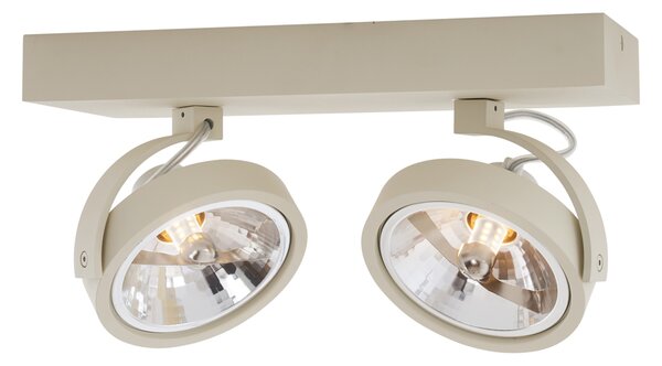 Faretto da soffitto moderno beige G9 girevole e orientabile a 2 luci - Go
